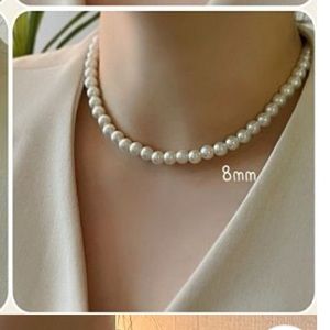 Korean pearl choker necklace 8mm
